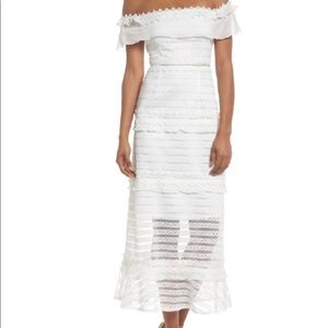 Foxiedox white lace maxi dress, size S